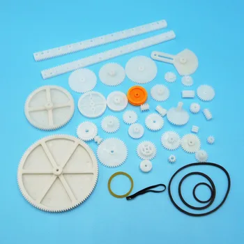 

MIX34 Kinds of Gear Bag Toy Model Gear Rack Reduction Worm Belt Pulley Plastic Gear Pack 34pcs/pack