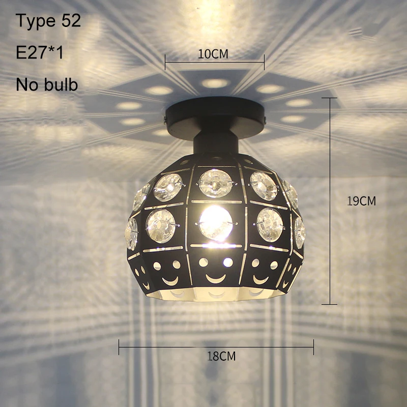 Современные потолочные светильники, хрустальные плафоны, винтажный потолочный светильник для столовой, плафон для гостиной, лофт, Lamparas De Techo, современный - Цвет корпуса: Type 52 no bulb