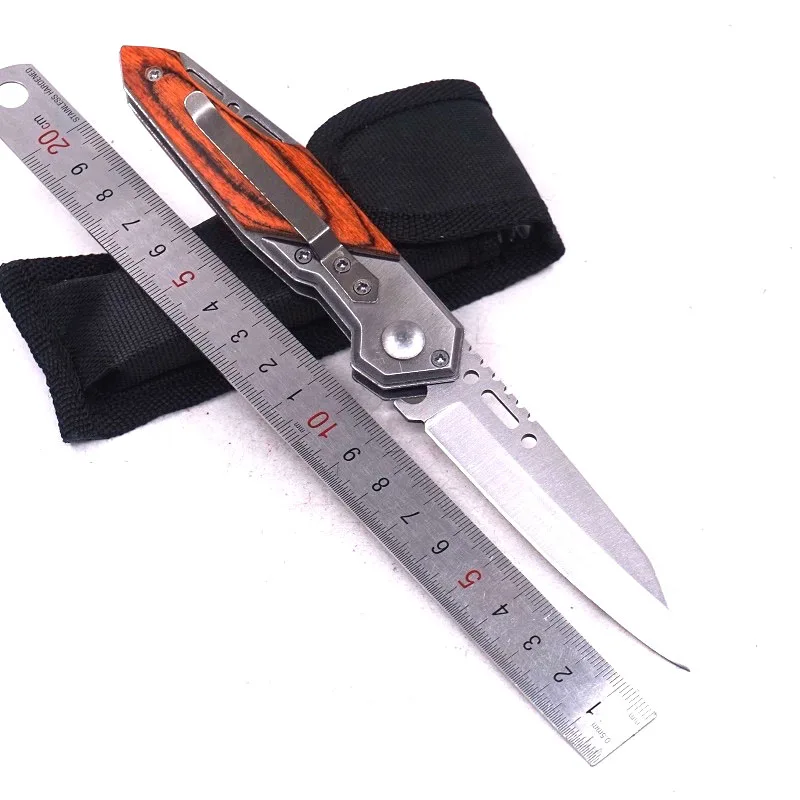 

Folding Survival Knife Tactical Knife Combat Outdoor Hunting Camping Utility Pocket Knives EDC Multitool Wood Handle Multi Tool