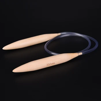 

20mm Clear Tube Circular Wood Bamboo Knitting Needles Pins for Thick Yarn DIY Crafts Sewing Embroidery Tools