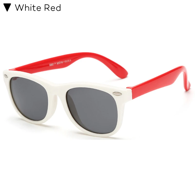 Longkeperer Красочные Гибкие очки Детские поляризованные очки дети высокого качества HD объектив Детская безопасность Покрытие Зеркальные очки - Цвет линз: C4 White Red