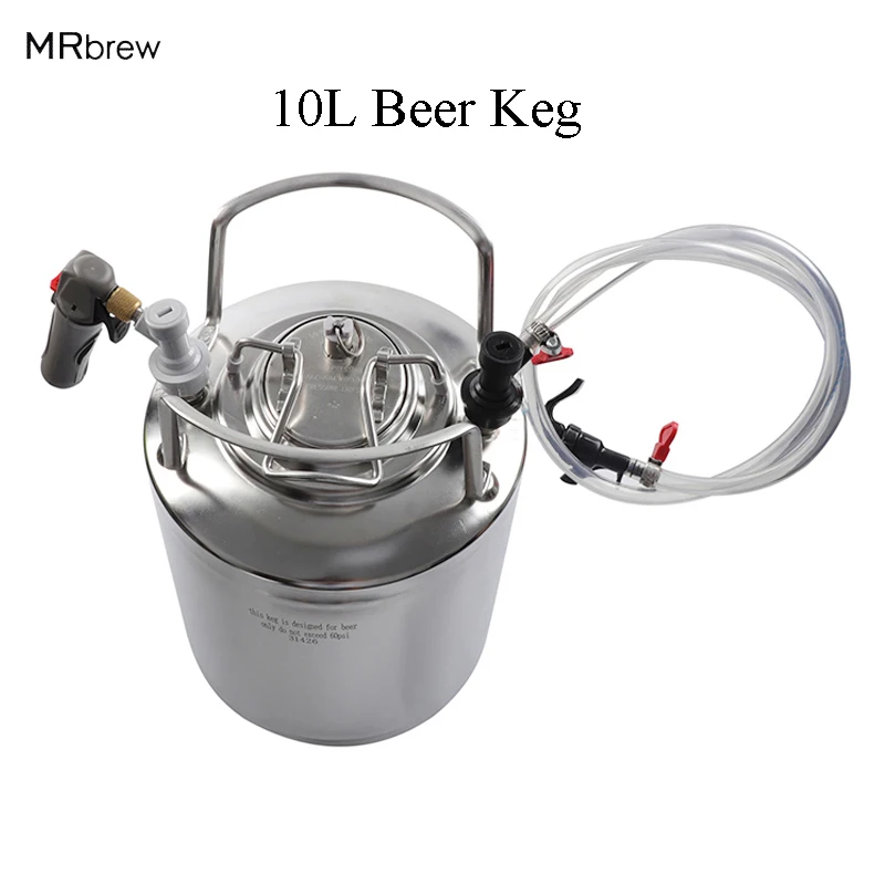 

2.5 gallon 10L Cornelius style Stainless Steel Beer Keg & beer faucet set & co2 keg charger kit,homebrew set