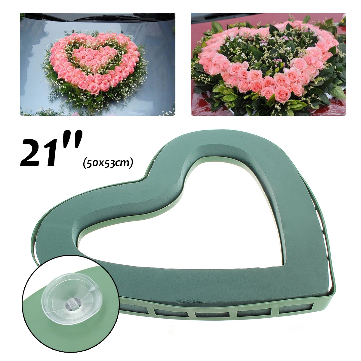 21inch Flower Foam Heart Shape Florist Supplies Wedding Car DIY Form