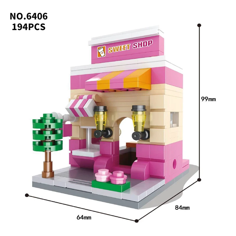 Городской мини-уличный Конструктор 3D модель розничного магазина DIY Apple McDonald Кафе Магазин Кирпичи Детские Блоки Игрушки