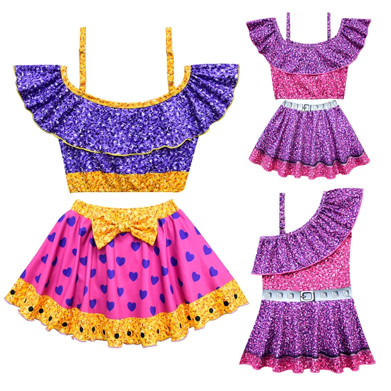 

Summer Girls LoI Swimsuit Dress Dolls Kids Toddler Beach Birthday Party Swimwear Sling Ruffle Bathing Suit Girl Cosplay Clothes