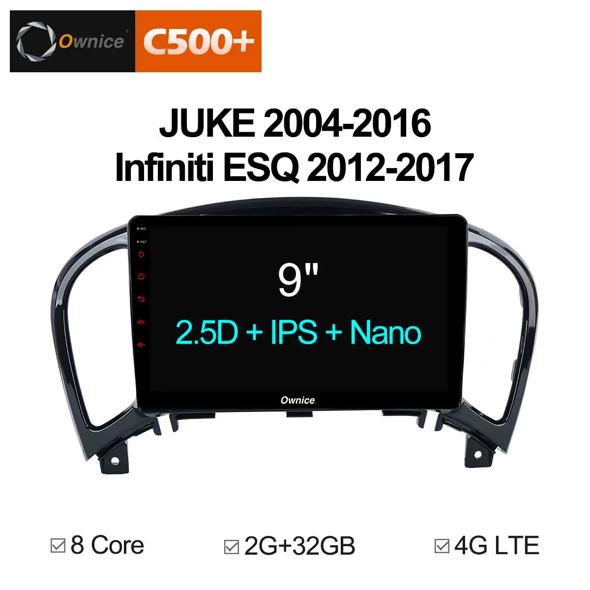 9 дюймовый Ownice C500 + G10 8 Core 2 Din Android 1 Автомобильный мультимедийный для Nissan JUKE 2004 2016