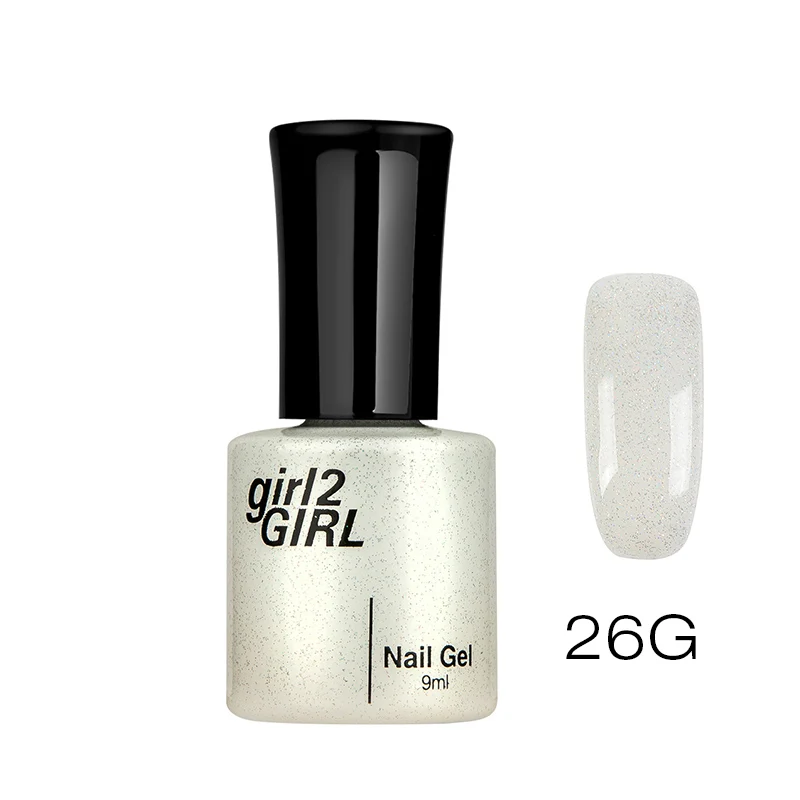Гель-лак для ногтей GIRL2GIRL, долговечный УФ-лак для замачивания, Цветные бутылки, белый, черный, серый цвет, Гель-лак - Цвет: CODE-26G