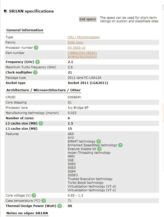 Процессор Intel Xeon E5 2620 V2 Процессор 2,1 LGA 2011 SR1AN 6-ядерный процессора сервера E5-2620 V2 E5-2620V2 Процессор ПК компьютер