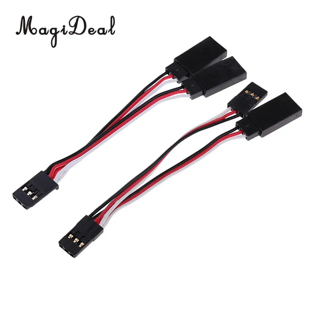 MagiDeal 2Pcs Metal Y-Harness Male Female Plug 2 in 1 Convert Wire Harness for Futaba JR Servo/ESC Remote Control Parts Acce