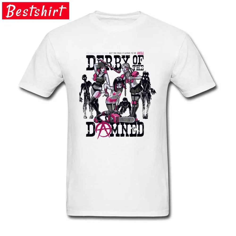 Derby of The Damned Tees 2018 New Fashion Round Collar Simple Style Short Sleeve Cotton Fabric Student Top T-shirts Tops T Shirt Derby of The Damned white
