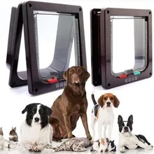 Porte à rabat en plastique ABS | 4 voies, verrouillable, sécurité chien chat chaton S/M/L Animal, petit chat chien, porte barrière fournitures pour animaux de compagnie