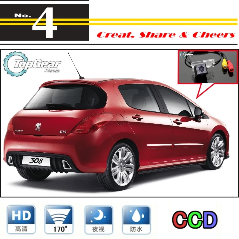 Автомобильная камера для Peugeot 308/408/508, Высококачественная Водонепроницаемая камера заднего вида PAL/NTSC для использования | CCD + стандарт RCA Автомобильная камера для Peugeot 308/408/508, Высококачественная Водонепроницаемая камера заднего вида PAL/NTSC для использования | CCD + стандарт RCA