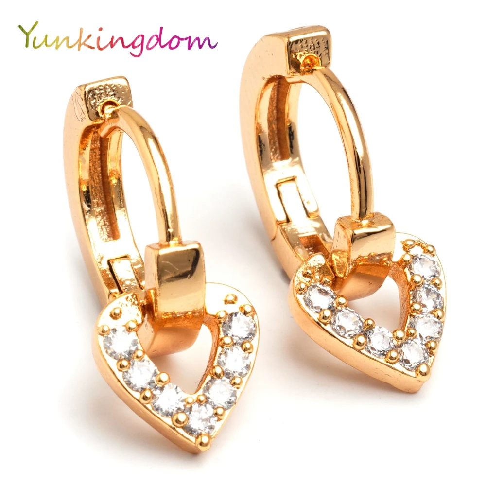 

Yunkingdom Fashion Charms Heart Design Hoop Earrings Lovely Sweet Jewelry Earrings for Women