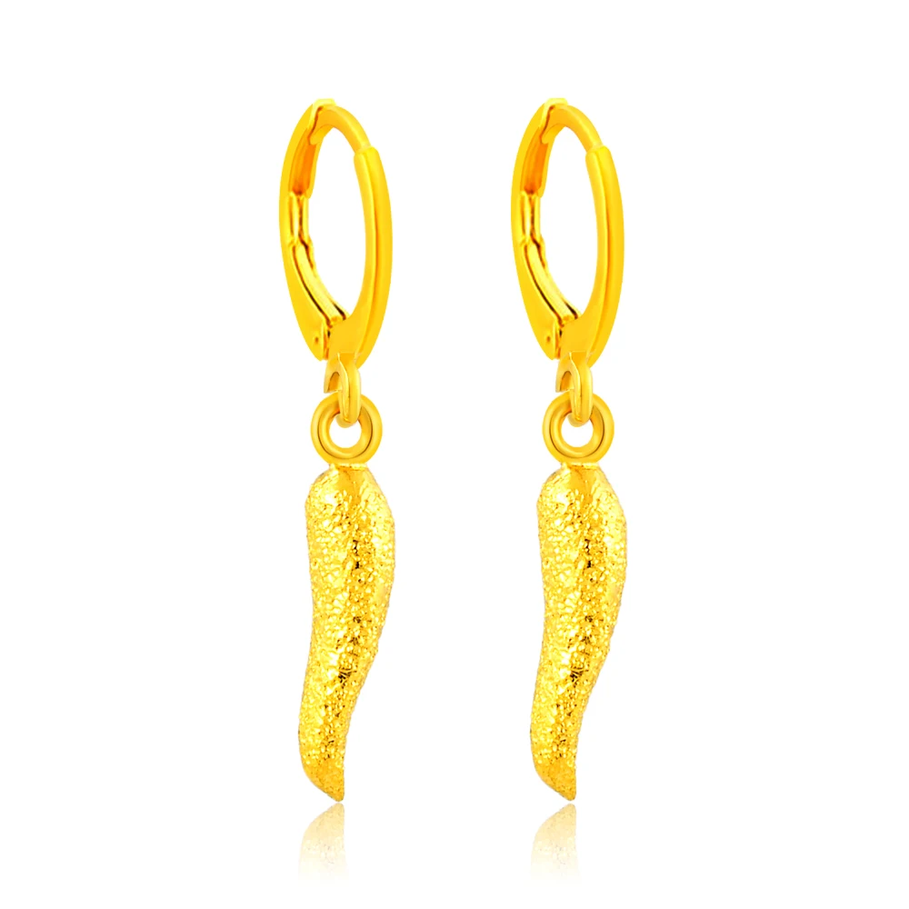 Gold Color Plated Hanging Small Earrings Statement Jewelry dropping No