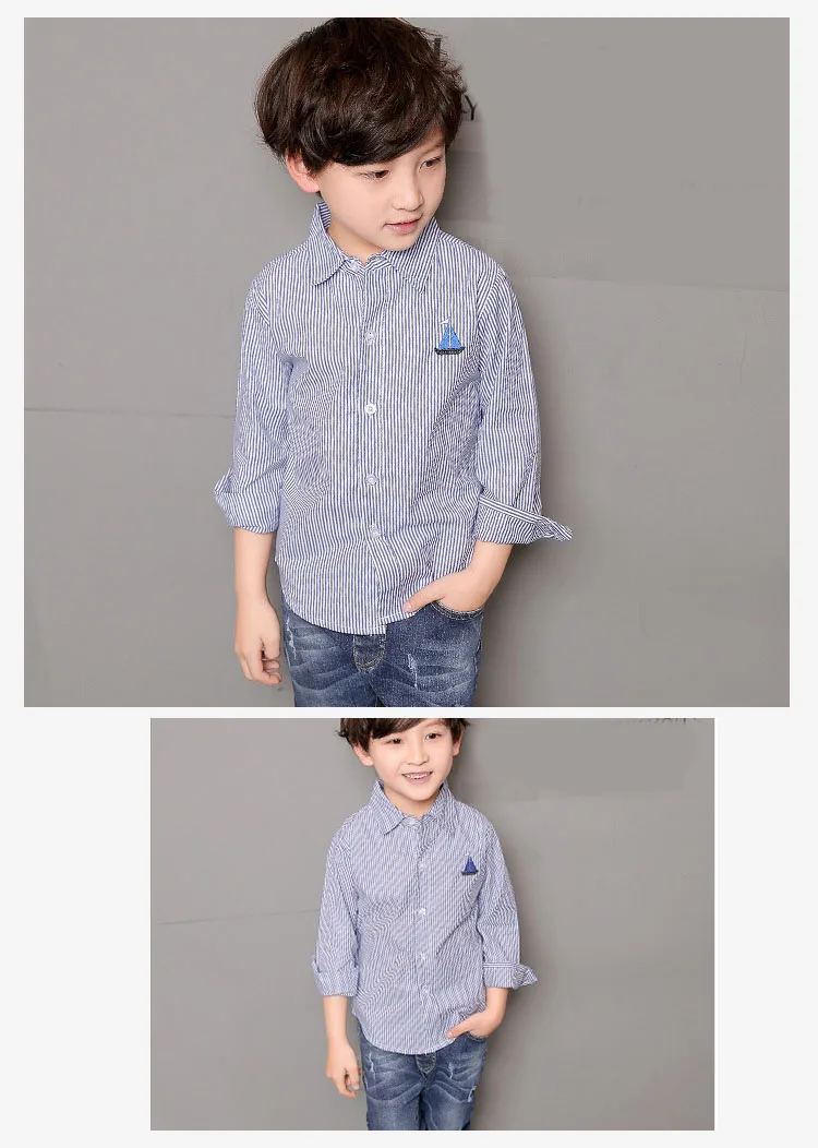 new 2018 spring children school striped shirts for baby boys tops clothing 10 11 12 years teenage boy kids cotton shirt blouses (19)
