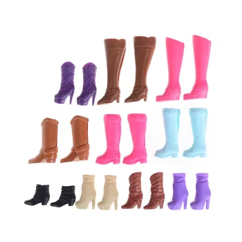 

Fashion Colorful Boots Mixed Style Assorted Casual High Heels Long Barrel Cute Shoes Clothes For Barbie Doll Accessories Toys