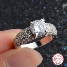 

2018 New Arrival Cushion Cut 925 Sterling Silver Rings For Wedding Engagement Jewelry Accessory CZ Female Bridal Rings Bijoux