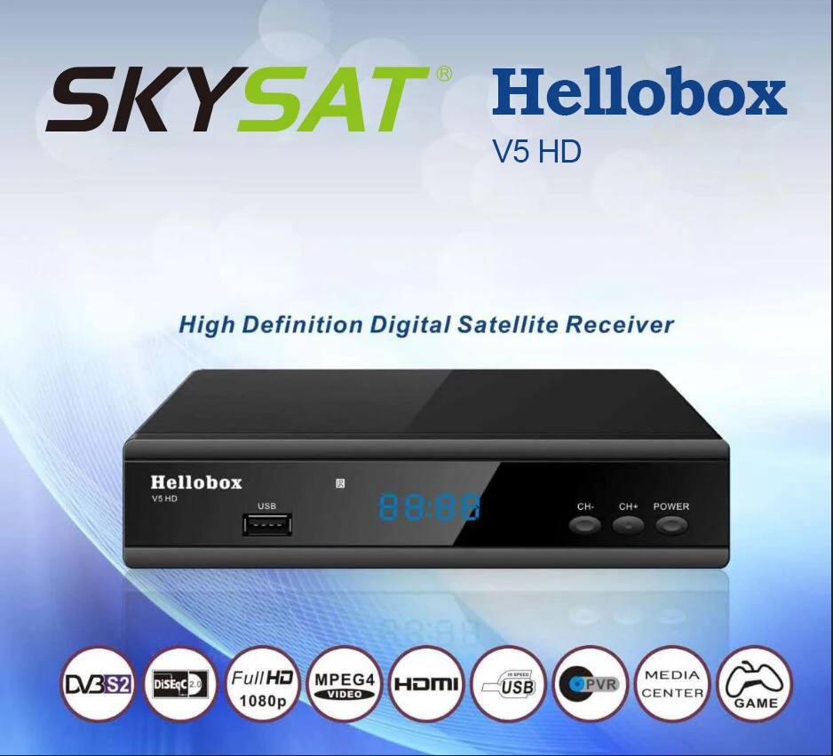 

Hellbox V5 HD DVB-S2 Receiver support Auto roll PowerVu Auto roll Biss 2 years Scam CCCamd Newcamd Online Upgrade Hello box V5
