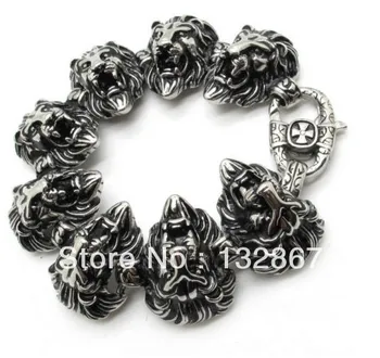 

Men's Huge Lion heads Links The Chronicles of Narnia bracelet Chain Bangle 21.5cm *31mm