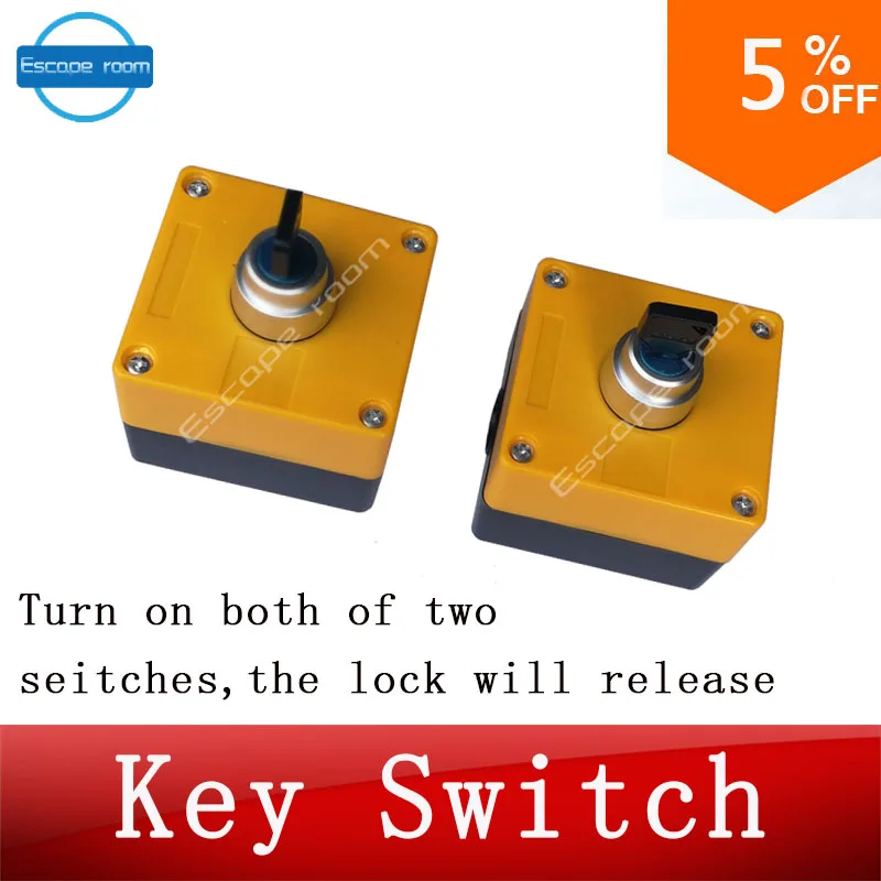 

Takagism game real life room escape key switch prop shift two knobs at the right position to open lock