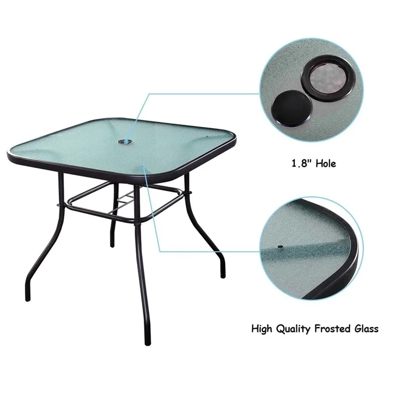 Buy Steel Black Patio Table Outdoor Furniture Store The Best Prices And Great Discount