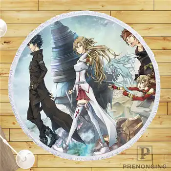 

Custom DIY Customized Microfiber Fabric sword-art-online-sao- Round Beach Blanket Towel Printed on Demand 150cm #19-01-28-1-14