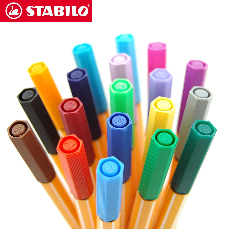 Маркеры для рисования Stabilo Point 88 одноцветные фломастеры Fineliner Pen 0 4 мм игла эскизов