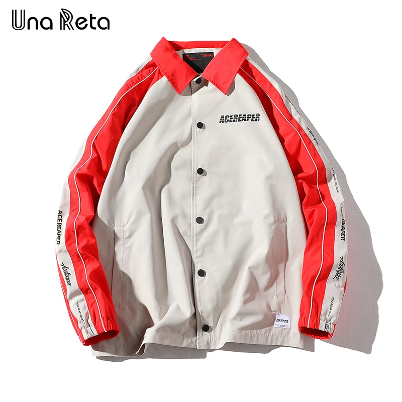 Una Reta Мужская куртка, Новое поступление, хип-хоп принт, прошитая верхняя одежда, модные повседневные тренерские куртки, мужская уличная куртка