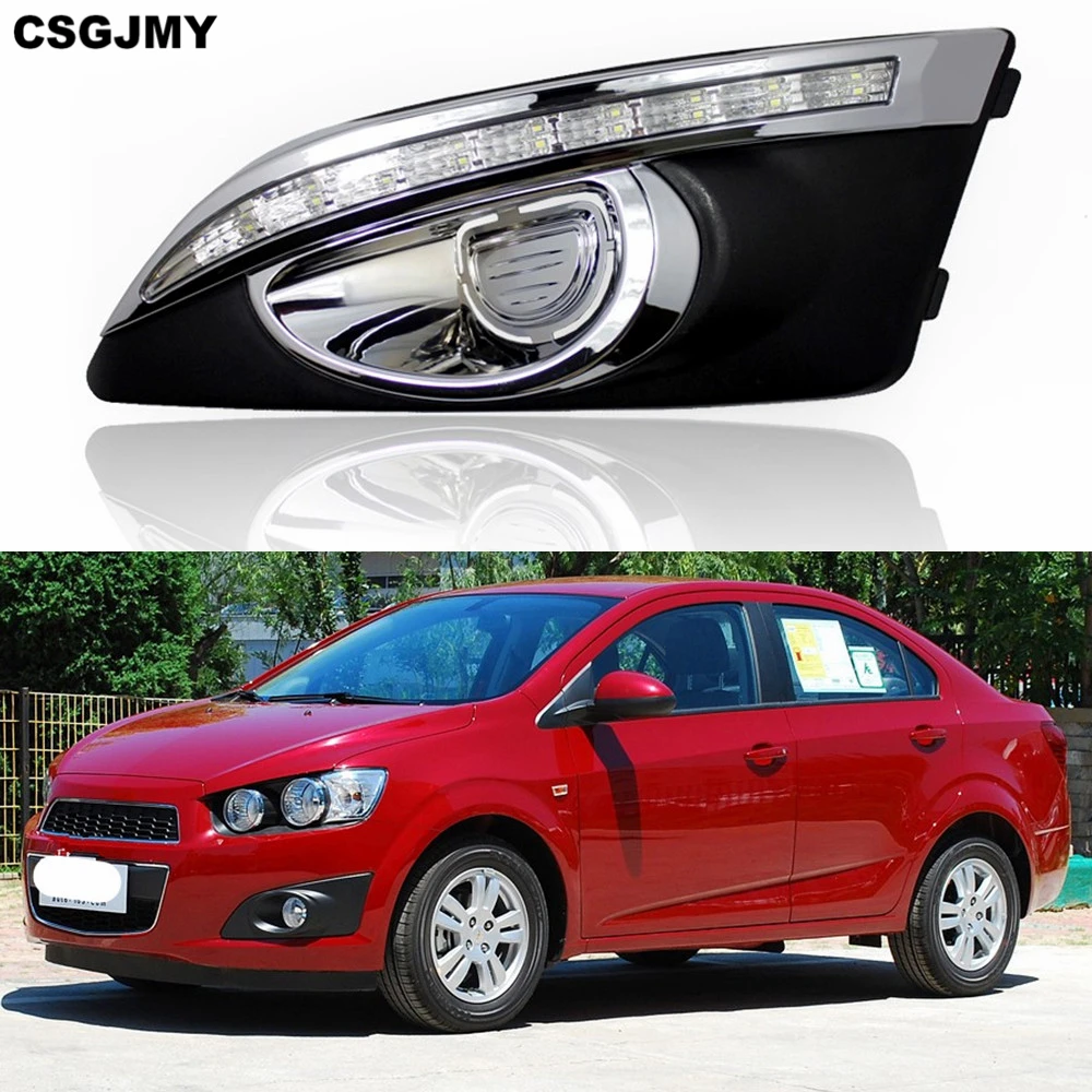 CSGJMY 1 пара автомобиля 12V светодиодный для Chevrolet Chevy AVEO Sonic зубная щётка 2011 2012 2013 DRL
