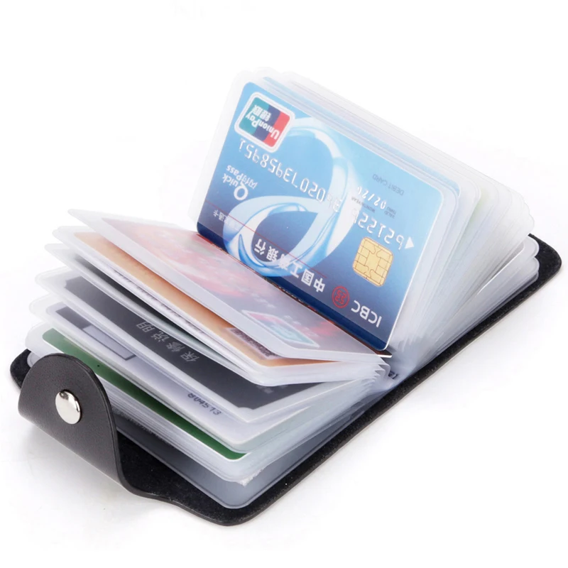 

PU Leather Function 24 Bits Card Case Business Card Holder Men Women Credit Passport Card Bag ID Passport Card Wallet
