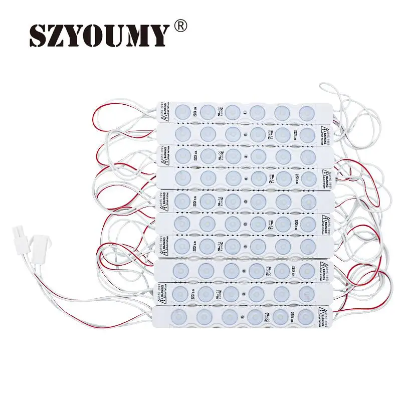 SZYOUMY 220 V светодиодный модуль SMD 2835 6 светодиодный s IP66 Водонепроницаемый инъекций объектив супер яркий для реклама знак света Подсветка