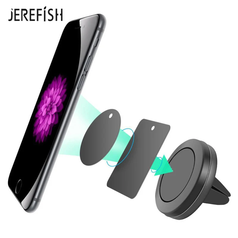 

JEREFISH Universal Car Phone Holder Magnetic Mobile Phone Holder For iPhone 6 7 8 Plus X Air Vent Mount Magnetic Phone Stand GPS