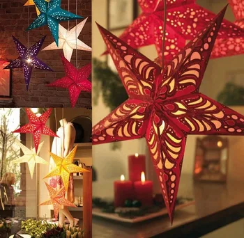 

30cm10Pcs Kindergarten Christmas Party Aerial Hanging Ornaments Stereo Laser Stars Shopping Mall Supermarket Festival Decoration
