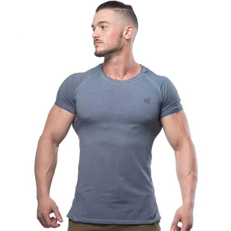 

MLCRIYG Summer 2019 Fashion Mens New Cotton Casual t shirt Jogger Bodybuilding Sportswear Street Wear Gyms Fitness Short Sleeve