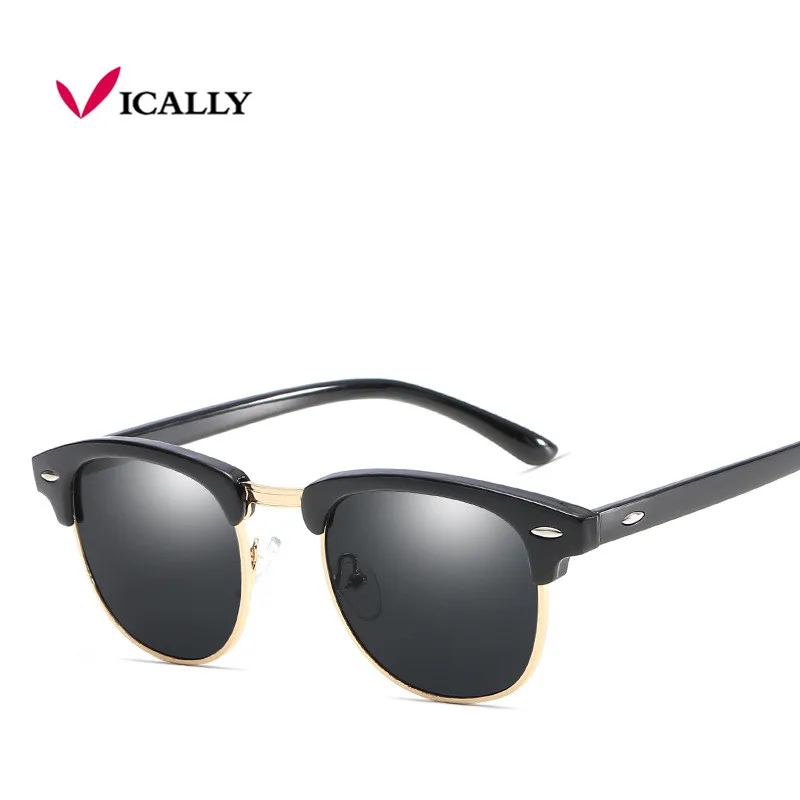 

New Fashion Semi Rimless Polarized Sunglasses Men Women Brand Designer Half Frame Sun Glasses Classic Oculos De Sol UV400
