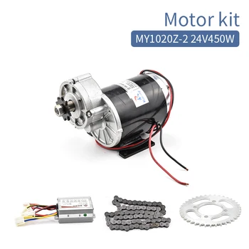 

Ebike Conversion Kit Bicicleta Electrica 450W 24V 36V 48V DC Brushed Motor With Brush Controller 420 38T Tooth 77Link Chain 420