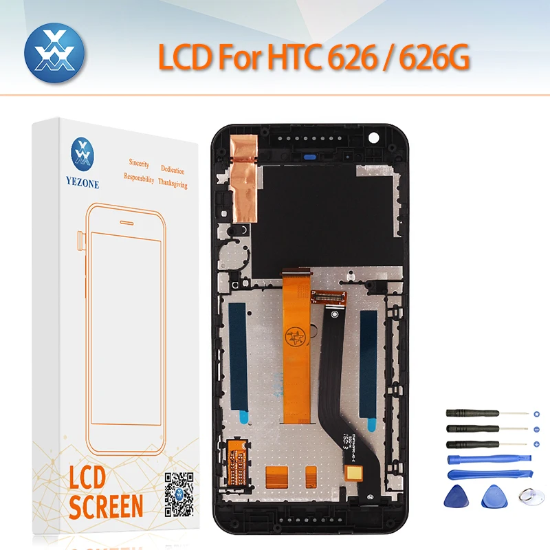 Для htc Desire 626 г Вт ЖК-дисплей Дисплей монитор Панель Сенсорный экран Рамка рамка
