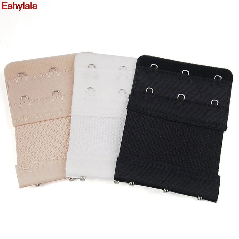

Eshylala-1Pc 3 Hooks Soft Bra Extender Strap Buckle Extension 3 Colors New Women Intimates Bra Strap Belt Replacement On Sale