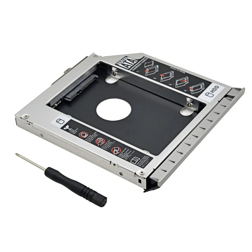 

Aluminum 2nd HDD Caddy 12.7mm SATA 3.0 Dual LED SSD HDD Case Enclosure Custopmized for HP EliteBook 8460p 8470p 8460W 8470w