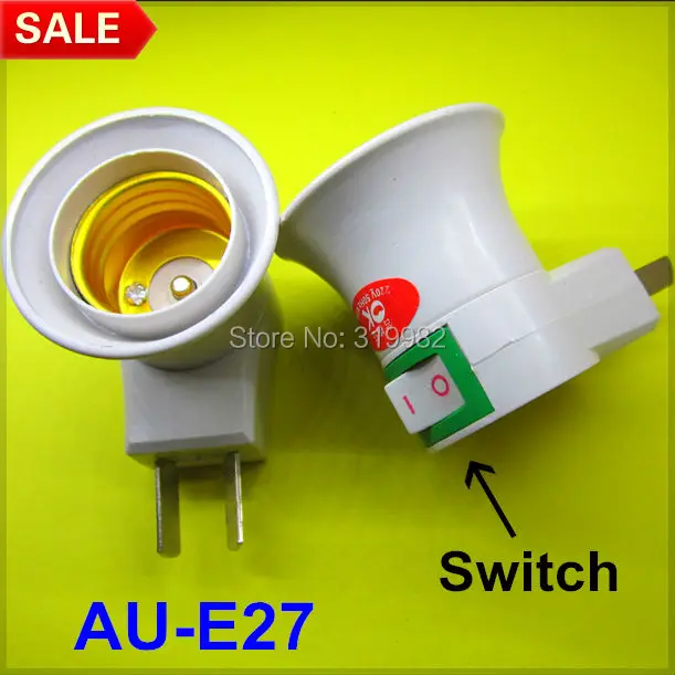 10pcs lot AU To E27 Buld Lamp Light LED Plug Socket With On Off Switch 10pcs lot AU To E27 Buld Lamp Light LED Plug Socket With On Off Switch