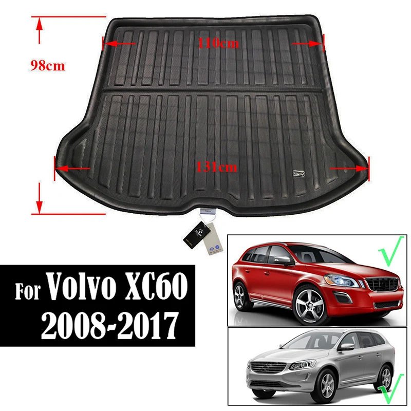 Xukey загрузки Коврики для багажника для Volvo XC60 2009- задний багажник коврик лоток на коврике арабских цифр 2010 2011 2012 2013 - Название цвета: 08-17 XC60