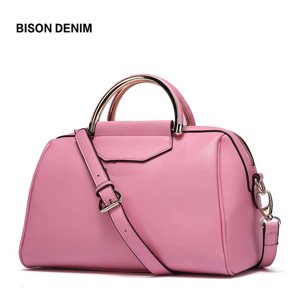 

BISON DENIM Genuine Leather Bag Luxury Handbags Women Bags Designer Large Capacity Shoulder Bag Crossbody Bags for Women N1170