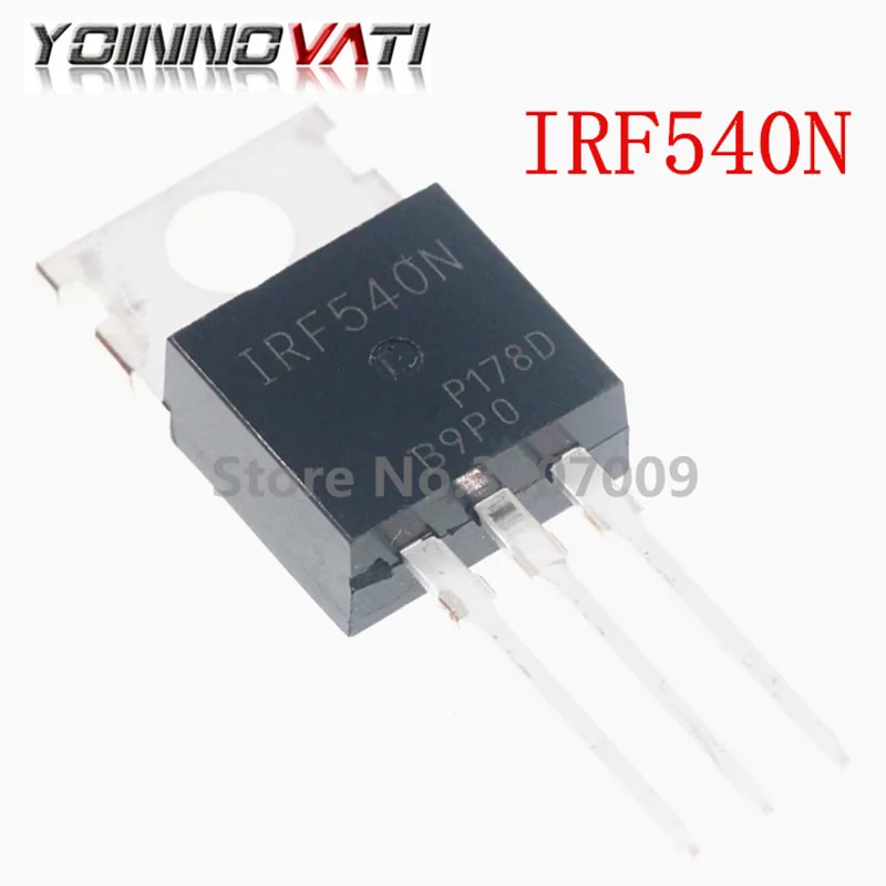 10 шт./лот IRF540N TO-220 IRF540NPBF IRF540 MOSFET MOSFT 100V 33A 44mOhm 47.3nC Новый оригинал | Обустройство дома