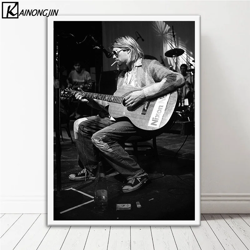 

Art Poster Kurt Cobain Nirvana Band Music Singer Posters and Prints Wall Picture Canvas Painting Room Home Decoration