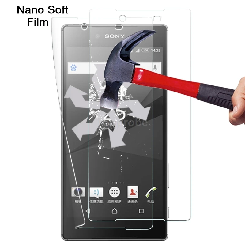 

On Sale Explosion-proof Nano soft film For Sony Xperia Z5 premium 5.5" Anti-shatter screen protector films with cleaning cloth