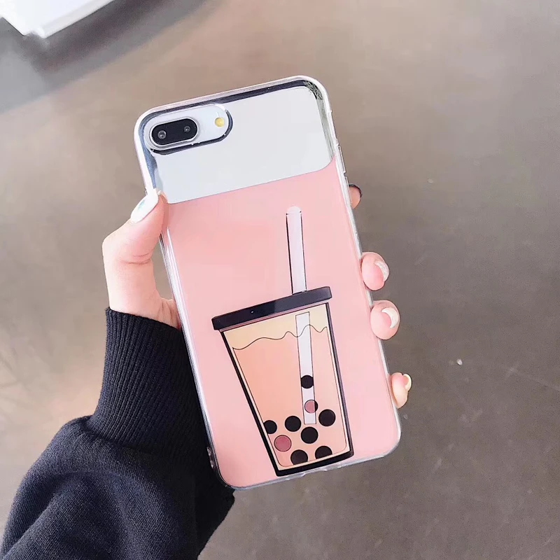 Косметическое зеркало мягкая задняя крышка чехол для телефона iphone 6 6S 7 8 Plus XS X MAX XR