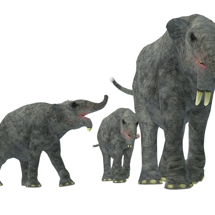 Deinotherium with offspring Poster Print (32 x 24)