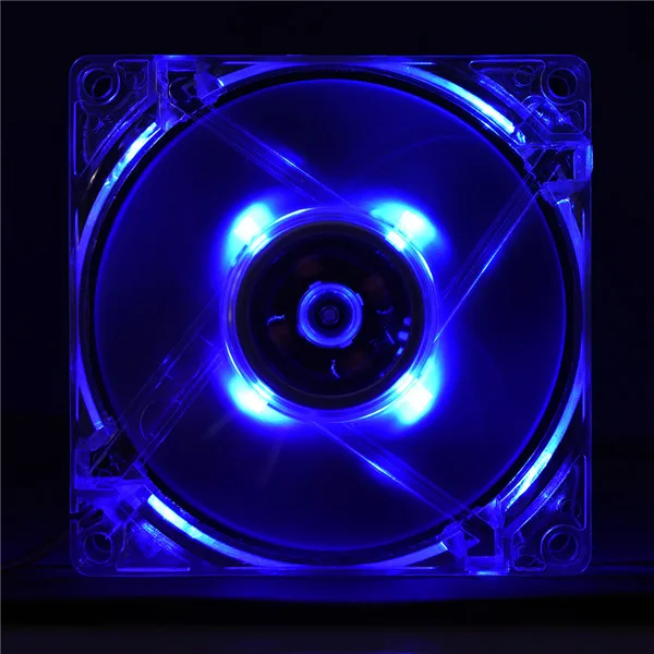80 мм светодиодный светильник 12V 4Pin кулер для процессора вентилятор для компьютера PC чехол бесшумный вентилятор охлаждения - Цвет лезвия: Синий