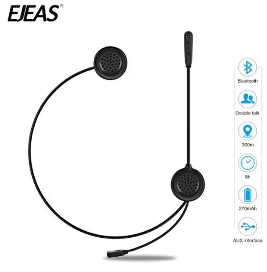 

EJEAS Helmet Headset Motorcycle Intercom Bluetooth Interphone Wireless Headset Radio Interphone Moto Intercom 300m For 2 Rider