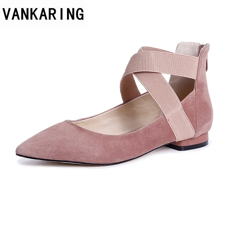 

VANKARING 2018 summer women flats shoes wome pointed toe zipper flats shoes woman black bohemia dress shoes ladies casual